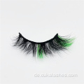 15 mm farbenfrohe Nerzwimpern grüne Farbe Nerz Wimpern